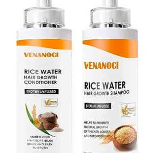 Rice WaterVenanoci Hair Growth Shampoo and Conditioner for women men - 2 pack